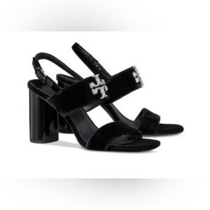 NIB TORY BURCH ELEANOR PAVE HEEL SANDALS